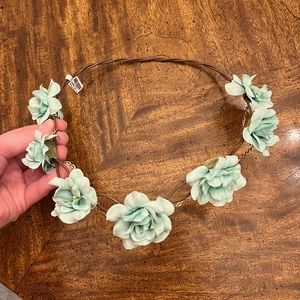 Mint Green/Light Blue Flower Crown with Chain